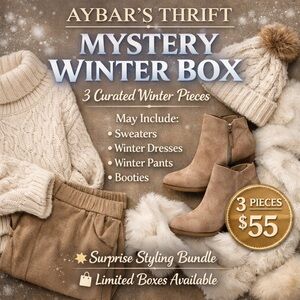❄️ Mystery Box 3 Items Winter Clothing Bundle Sweater Pants Booties Surprise Box